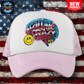 AFF Call Me Crazy Smiley Ladies Trucker Hat