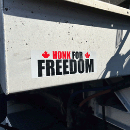Honk For Freedom 3"x9.5" Bumper Sticker