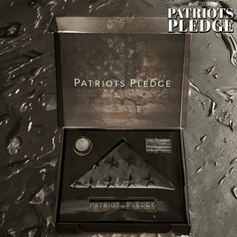 Patriot Pledge© Box 1 All Black Sewn Flag Embroidered Stars