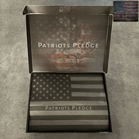 Patriot Pledge© Box 1 All Black Sewn Flag Embroidered Stars