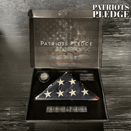 Patriot Pledge© Box 2 Tea-Stained Sewn Flag Embroidered Stars