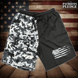Patriots Pledge© Black Digital Camo Board Shorts