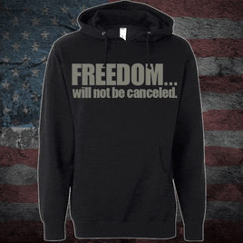 Patriots Pledge© Freedom will not be canceled Hoodie putty print
