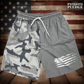 Patriots Pledge© Grey Camo Board Shorts