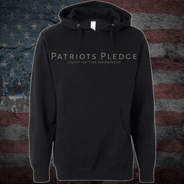 Patriots Pledge© Light up the Darkness Hoodie putty print