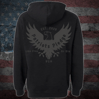 Patriots Pledge© Live free Eagle Hoodie charcoal print